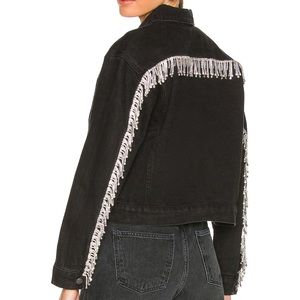 Superdown Raya Rhinestone Fringe Jacket